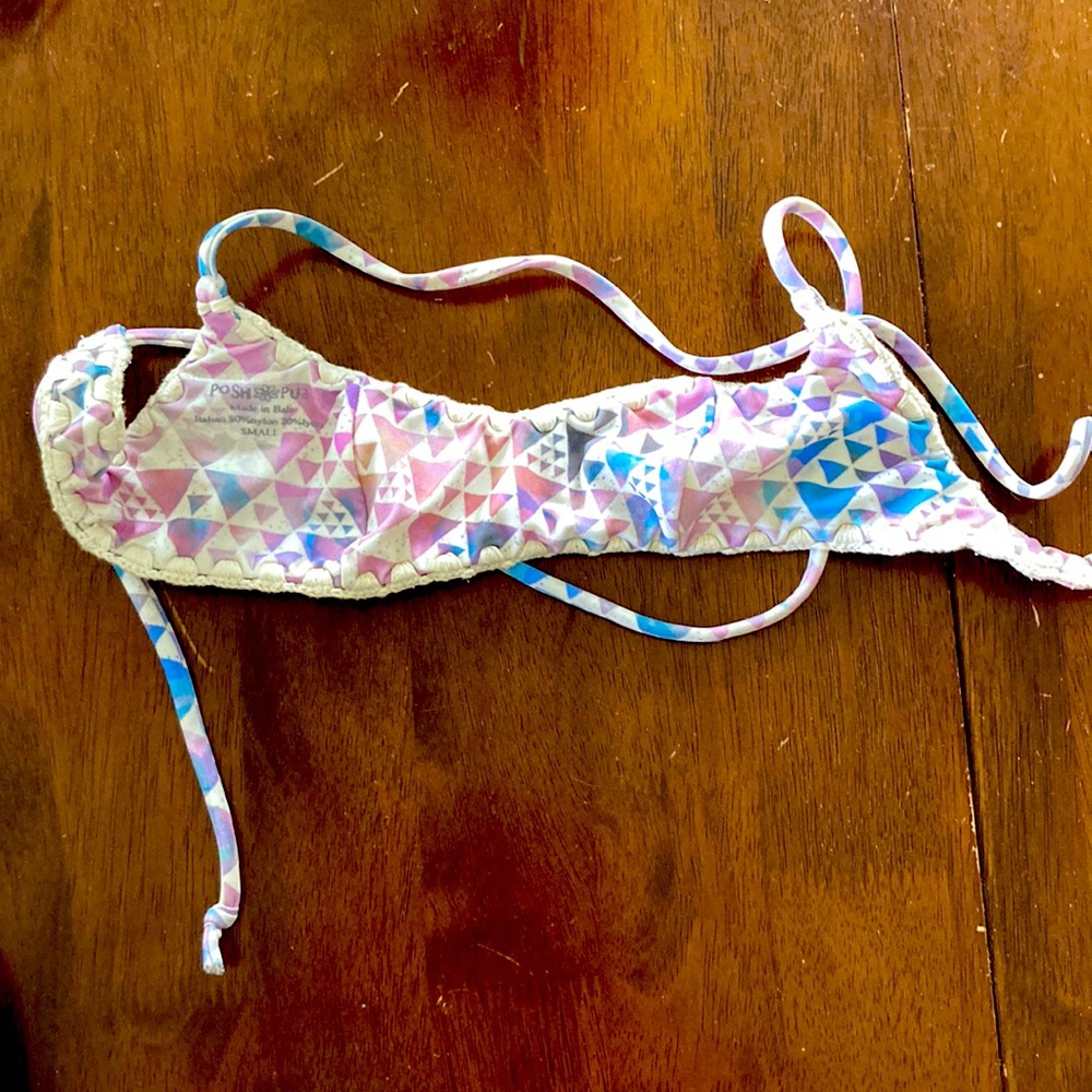 Posh pua purple/pink/blue bikini top small